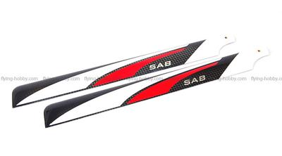 SAB Red/White/Black 280mm Main Blade - 3D Flight -NEW Design