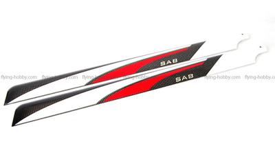 SAB Red/ White/ Black 465mm Main Blade - 3D flight - New Design