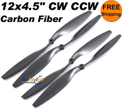 (4Pairs) 12x4.5" Carbon Fiber CW CCW Propellers