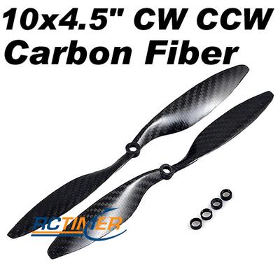 (1Pair) 10x4.5" CW CCW Carbon Fiber Counter Rotating Propellers