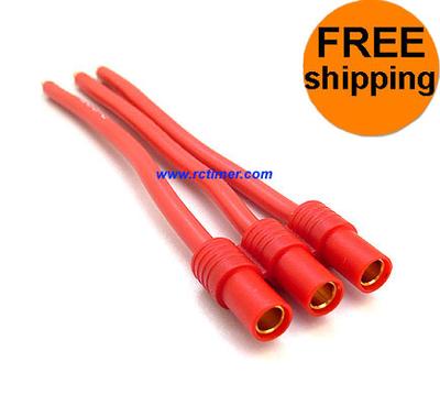 3 Socket Gold Connector With Housing 8cm 14AWG Male RC8246