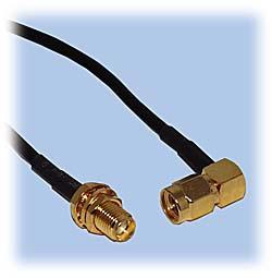 SMA Extension Cable, RG-174 Coax, Right Angle Plug