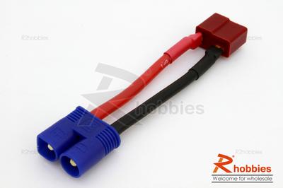 50mm 14 AWG Female EC3  Male Dean Plug / T-Plug Adaptor Cable