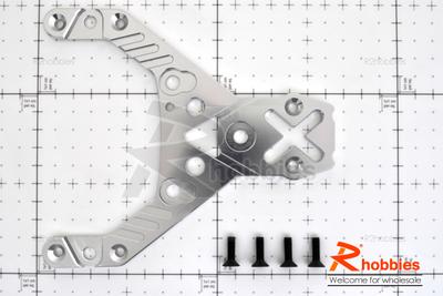 KM HPI Baja 5B 5T SS-Alloy Front upper Plate (Silver) 6mm thick