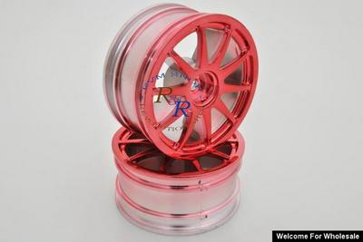 1/10 RC Car 10 Spoke Wheel Metallic Sports 26mm - Red (2pcs)