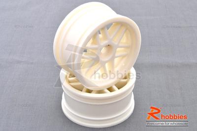 1/10 RC Car 12 Spoke Wheel Sports 26mm 2pcs - White