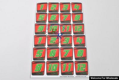 1/8 Green Number Self Adhesive Decals