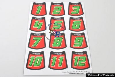 1/8 Green Number Self Adhesive Decals