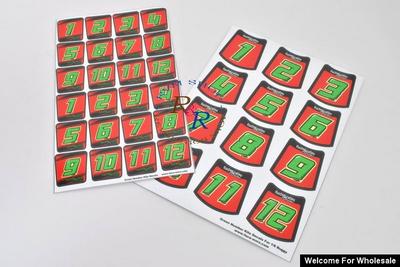 1/8 Green Number Self Adhesive Decals