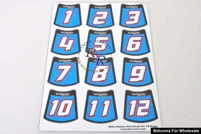 1/8 White Number Self Adhesive Decals