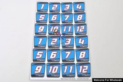 1/8 White Number Self Adhesive Decals