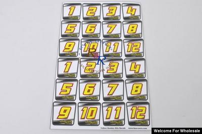 1/8 Yellow Number Self Adhesive Decals