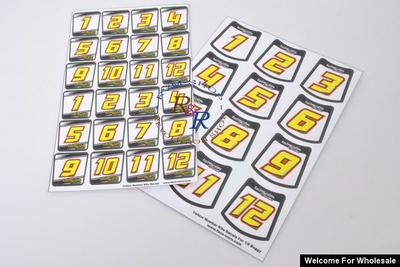 1/8 Yellow Number Self Adhesive Decals