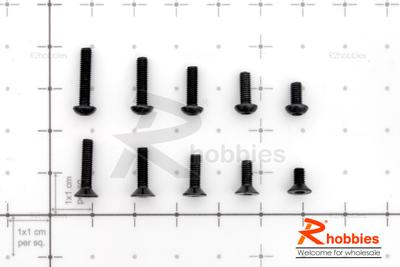 RC 2.0mm Hex Flat &amp; Dome Head Screw Set with Plastic Container / Tool Box