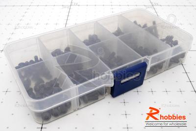 RC 2.0mm Hex Flat &amp; Dome Head Screw Set with Plastic Container / Tool Box