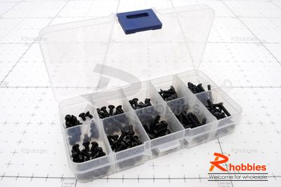 RC 2.0mm Hex Flat &amp; Dome Head Screw Set with Plastic Container / Tool Box