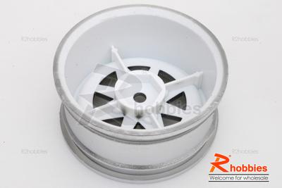 1/10 RC Car 7 Spoke VINTAGE SR 2 Offset 26mm CHROME Wheel Rim Set