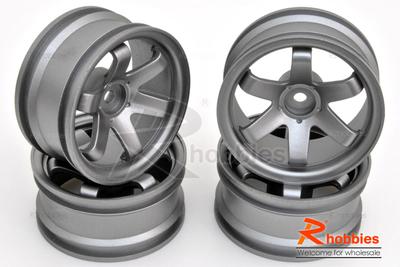 1/10 RC Car 6 Spoke 6mm Offset Drift 26mm Wheel Rim Set