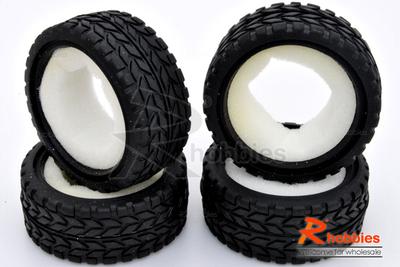 1/10 RC On-Road Car Performance Tyres Set with Insert Sponge (4pcs)