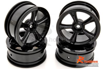 1/10 RC Car 5 Spoke Sporty Wheel (Black) 4pcs