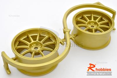 1/10 RC Car 10 Spoke Metallic Plate Wheel Sports 26mm 2pcs