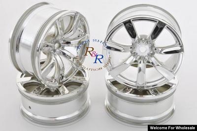 1/10 RC Car 7 Spoke 26mm Chrome Wheel (4pcs)