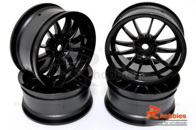 1/10 RC Car 12 Spoke Wheel Sports 26mm - Black