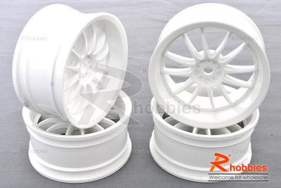 1/10 RC Car 12 Spoke Wheel Sports 26mm - White