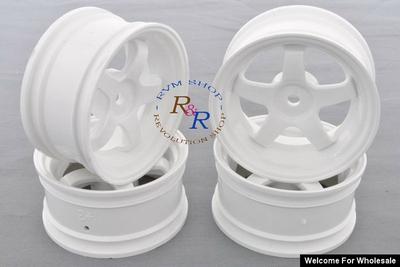 1/10 RC Car 5 Spoke Wheel Sports 26mm - White