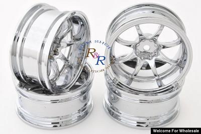 1/10 RC Car 8 Spoke 26mm Corsa Wheel Chrome