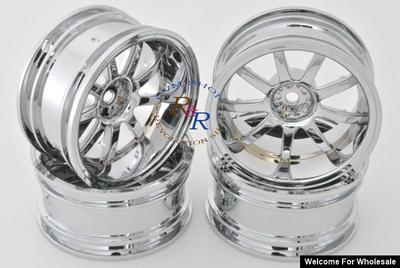 1/10 RC Car 9 Spoke 26mm Chrome Wheel