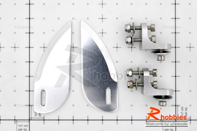 L65 x W24mm Aluminium RC Boat Water Stabilizer Trim Tab Fin