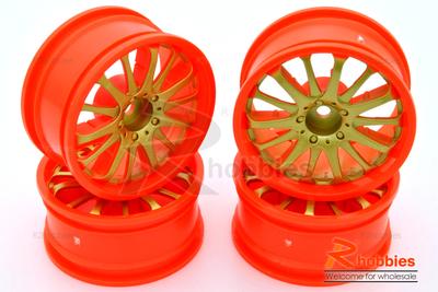 1/10 RC Car 14 Spoke 3mm Offset Drift 29mm Wheel Rim Set