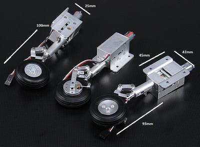 Turnigy Full Metal Servoless Retract with Oleo Legs and Braking System (Suits 90mm Hawk and L-59)