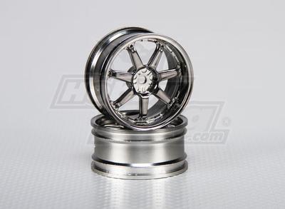 1:10 Scale Wheel Set (2pcs) 7-Spoke RC Car 26mm (3mm offset)