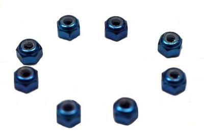 Redcat Racing Blue Aluminum Nylon Locknut M3 Qty 6 RED02191B