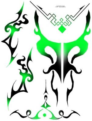 Racers Edge Green Tribal Sticker Sheet RCESIC006