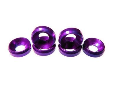 Racers Edge 3mmAlum Concave Washer Purple RCE10200P