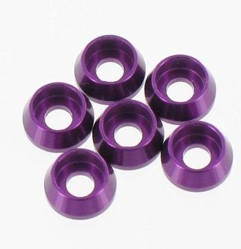 Racers Edge 3mm Alum Cap Washers Purple RCE10230P