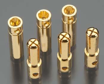 Tekin Solid High Power 4.0mm Gold Connector (3) TEKTT3054