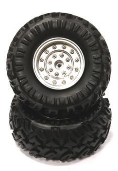 Integy Spoke Off-Road 2.2 Wheel/Tire Set (2) INTC24510SILVER