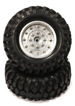 Integy Spoke Off-Road 1.9 Wheel/Tire Set (2) INTC24504SILVER