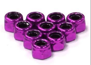 Integy Color Unflanged Locknut 3mm (10) INTC24436PURPLE