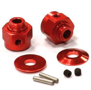 Integy Hex Wheel Hub Set (2) +3 Offset Wraith INTC24395RED