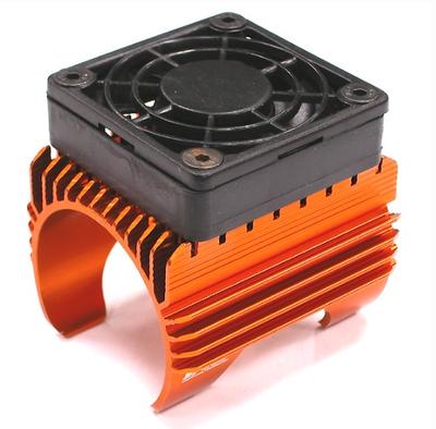 Integy Brushless Motor Heatsink w/Cooling Fan,46mm,Orange INTC23577ORANGE