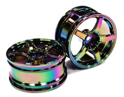 Integy 5-Spoke Wheel (2), Rainbow: 1/10 TC INTC23530