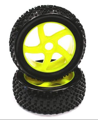 Integy Mounted 1/8 Buggy 5 Spoke-S 17mm Wheel/Tire Yellow INTC23392YELLOW