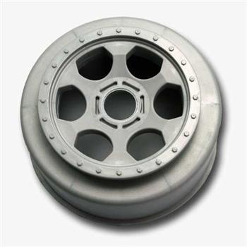 DE Racing Trinidad SC Wheels Fits 17MM Hex - 1/8 Buggy & SC8 - Silver DERSCT17S