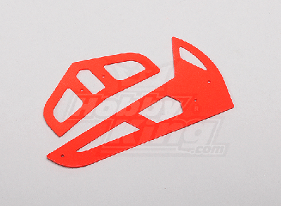 Neon Red Fiberglass Horizontal/Vertical Fins Trex 450 V1/V2/Sport/PRO