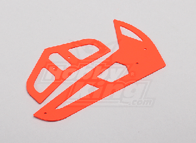 Neon Orange Fiberglass Horizontal/Vertical Fins Trex 450 V1/V2/Sport/PRO